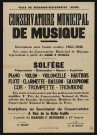 Conservatoire municipal de musique : inscriptions pour l'année scolaire 1955-1956,