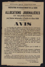 Allocations journalières et majorations pour soutiens indispensables de famille de la classe 1920,