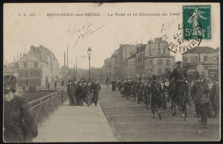 Boulogne-sur-Seine: le pont et la chaussée du pont.