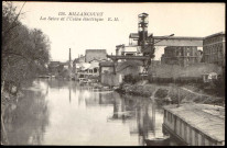 128 - Billancourt - La Seine et l'Usine électrique, Boulogne-Billancourt . quartier de Billancourt . - Usine électriqueperspective sur la Seine, à gauche et sur l'usine électrique, à droite