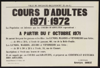 Cours d'adultes, 1971-1972 é,
