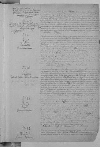 Naissance, enregistrement : Registre de 1911