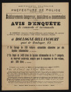 Avis d'enquête de commodo et incommodo : quai de Boulogne 13, M. Barbezat : installation d'un garage de 100 voitures automobiles alimentées par des liquides inflammables et d'un dépôt de 1400 litres de liquides inflammables de la 1re catégorie.