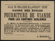 Caisse des écoles : fourniture de viande pour les cantines scolaires,