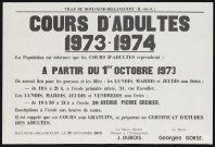 Cours d'adultes, 1973-1974 é,