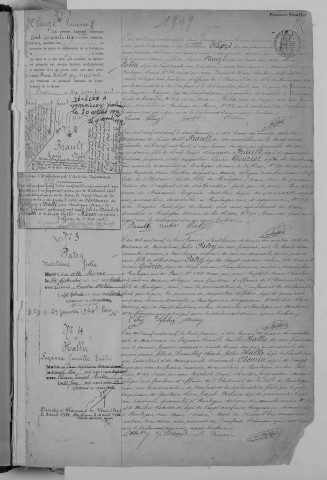 Naissance, enregistrement : Registre de 1909