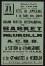 Fête du jumelage, quinzaine sportive de l'ACBB : grand match international de basket juniors Neukolln contre ACBB ; gymnastique,