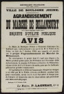 Agrandissement du marché de Billancourt : enquête d'utilité publique,