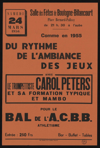 Bal de l'ACBB : du rythme, de l'ambiance, des jeux, avec le trompettiste Carol Peters et sa formation typique et mambo,