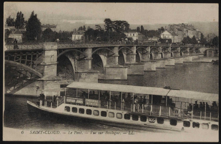 6 - Saint-Cloud. - Le Pont: vue sur Boulogne.
