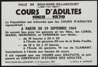 Cours d'adultes, 1969-1970 é,