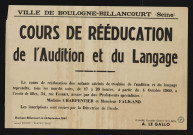 Cours de rééducation de l'audition et du langage,