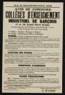 Collège d'enseignement industriel de garçons, 27 et 29 avenue Pierre-Grenier : avis de concours [d'admission],