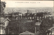 19 - Boulogne-sur-Seine - Vue générale, Boulogne-Billancourt . - gazoduc - Vue d'ensemble de Boulogne, prise depuis le pont de Sèvres. Au centre, le gazoduc