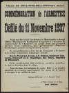 Commémoration de l'armistice : défilé du 11 novembre 1937,