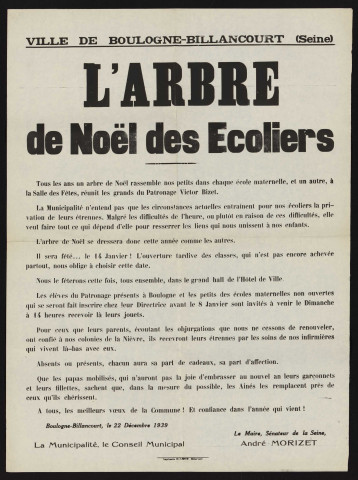 L'arbre de Noël des écoliers,