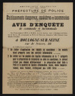 Avis d'enquête de commodo et incommodo : rue de Sèvres 46, Etablissements Lévy et Plaza : installation d'un atelier d'application des enduits de caoutchouc et d'un atelier ou l'o emploi des liquides inflammables de la 1re catégorie pour la préparation de dissolution ou colle de caoutchouc.