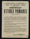 Certificat d'études primaires ,