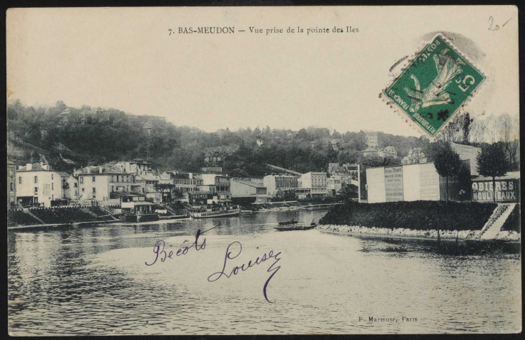 7 - Bas-Meudon: vue prise de la pointe des îles. (s.d)