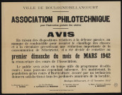 Association philotechnique : avis [concernant la réouverture des cours],