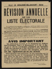 Révision annuelle de la liste électorale,