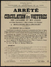 Arrêté interdisant la circulation des voitures, des cavaliers et des cycles sur le chemin départemental n°1 (quais de Boulogne et du 4-Septembre),