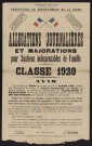 Allocations journalières et majorations pour soutiens indispensables de famille : classe 1920,