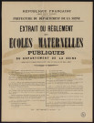 Extrait du règlement des écoles maternelles publiques du département de la Seine,