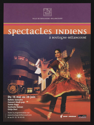 Spectacles indiens à Boulogne-Billancourt,