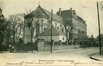 1 - Boulogne-sur-Seine - Ecole Saint-Joseph, Boulogne-Billancourt . rue du Parchamp . - école et chapelle Saint-Joseph du ParchampFaçade et chapelle de l'école Saint Joseph pris de biais (côté gauche)