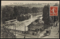 209 - Bords de Seine. - Au pont de Billancourt: octroi de Boulogne. Ile Saint-Germain et au loin les hauteurs de Meudon (s.d.).
