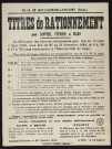 Titres de rationnement pour janvier, février et mars [1948],
