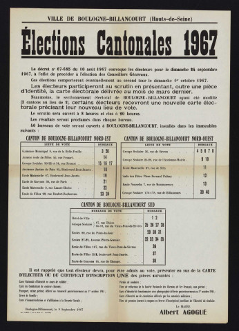 Élections cantonales 1967 ,