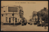 66 - Boulogne - Rue J.B. Clément, Boulogne-Billancourt. avenue Jean-Baptiste Clément . - perspectiveL'avenue Jean-Baptiste Clément au croisement de la rue Gambetta.A gauche, la résidence cubiste Alfred Lombard de Pierre Patout.Au centre et à droite, des bus et automobiles. A droite, une colonne Morris.