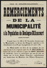 Remerciements de la municipalité à la population de Boulogne-Billancourt [suite aux dons en faveur des Hongrois],