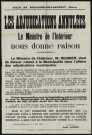 Nos adjudications annulées : le ministre de l'Intérieur nous donne raison : le sénateur-maire interpelle le gouvernement [au sujet de l'adjudication de la construction des écoles et de l'hôtel de ville],