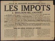 Les impôts à Boulogne-Billancourt ; tableaux des centimes communaux par commune,