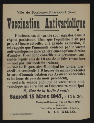 Vaccination antivariolique,