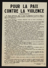 Pour la paix, contre la violence,