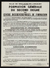 Formation générale du second degré du centre interentreprises de formation,
