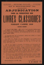 Adjudication pour la fourniture des livres classiques pendant l'année 1960,