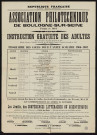 Association philotechnique : instruction gratuite des adultes, programme des cours pour l'année scolaire 1906-1907,