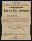Ordonnance concernant la vente des pâtes alimentaires,
