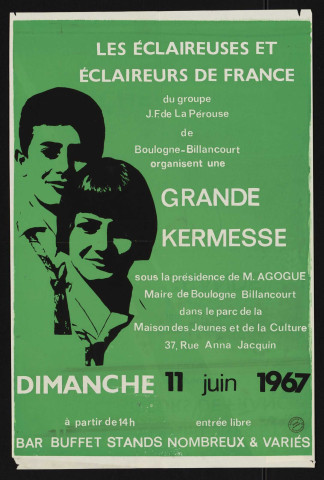 Les Eclaireuses et Eclaireurs de France du groupe J.F. de La Pérouse de Boulogne-Billancourt organisent une grande kermesse,