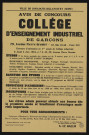 Collège d'enseignement industriel de garçons, 29 avenue Pierre-Grenier : avis de concours,