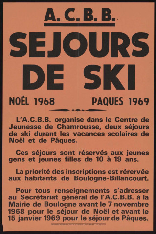 Séjours de ski [à Chamrousse], Noël 1968, Pâques 1969,