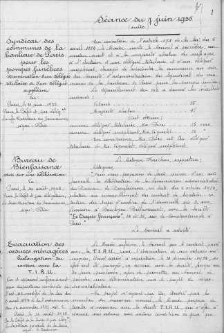 Conseil municipal de la Ville de Boulogne-Billancourt : registre des délibérations (7 juin 1935 - 12 octobre 1937)