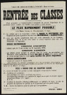 Rentrée des classes , Affiche de 1974 annotée pour 1975.