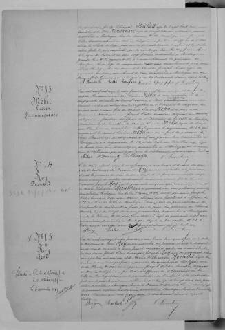 Naissance, enregistrement : Registre de 1911