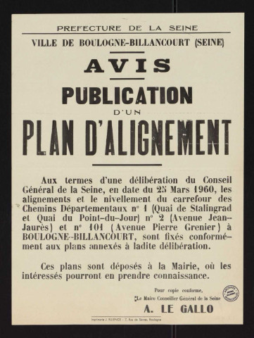 Publication d'un plan d'alignement é°°è°,